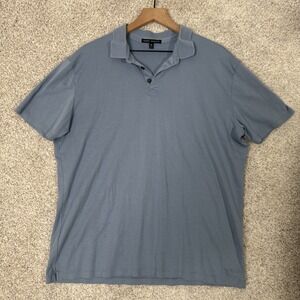 Robert Barakett Shirt Mens‎ XL Light Blue Pima Polo Cotton Short Sleeve